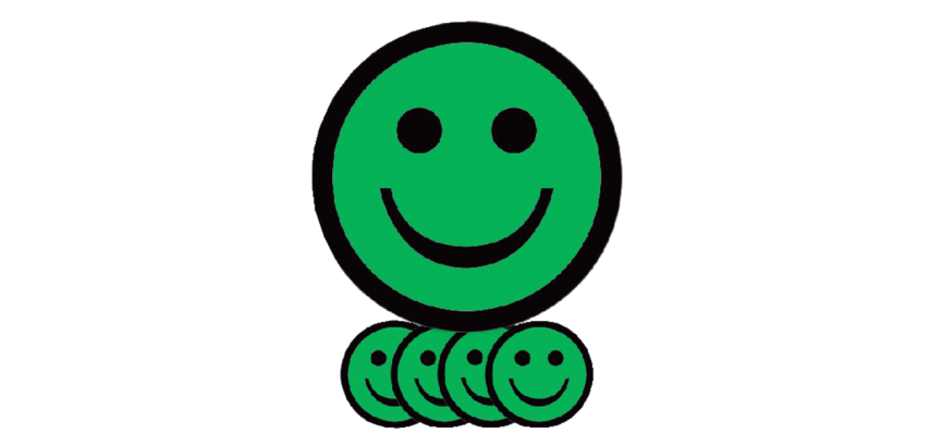 Smiley Magnet 25mm happy emotion green 5 pieces