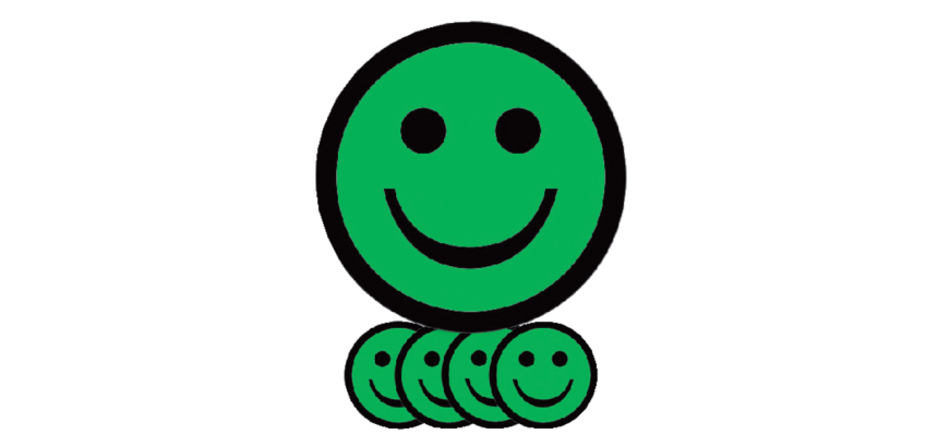 Smiley Magnet 25mm happy emotion green 5 pieces