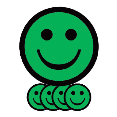 Magneet smiley 25mm emotie blij groen 5 stuks