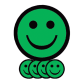 Magneet smiley 25mm emotie blij groen