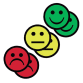 Aimant Smiley 25mm 2x jaune 2x vert 2x rouge