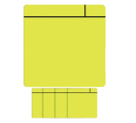 Magneet scrum 75x75mm geel 5 stuks