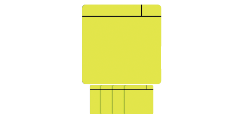 Magneet scrum 75x75mm geel 5 stuks