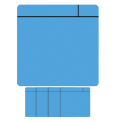 Aimant Scrum 75mmx75mm bleu ciel 5 pièces