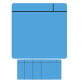 Aimant Scrum 75mmx75mm bleu ciel 5 pièces