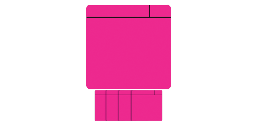Magneet scrum 75x75mm roze 5 stuks