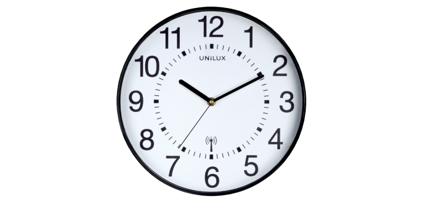 Horloge murale Unilux Wave radio-contrôlée Ø30cm noir