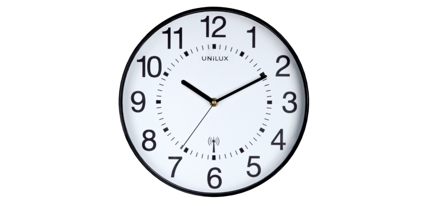 Horloge murale Unilux Wave radio-contrôlée Ø30cm noir