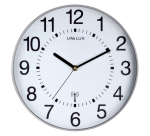 Horloge murale Unilux Wave radio-contrôlée Ø30cm gris argenté/blanc