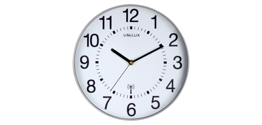Horloge murale Unilux Maxi Radio-contrôlée Ø37,5cm gris clair/ blanc