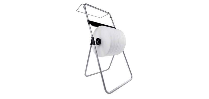 Poetspapierdispenser Satino CR1 vloerstandaard zilver 332370