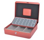 Box Pavo with cash tray 300x240x90mm red