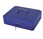 Pavo cash box with coin compartment 300x240x90mm blue