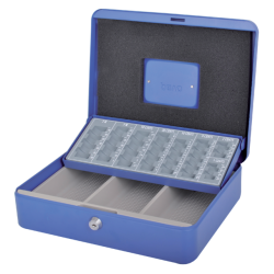 Coffret caisse Pavo avec monnayeur 300x240x90mm bleu