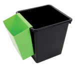 Papierbak kunststof vierkant taps 21liter zwart