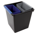 Papierbak kunststof vierkant taps 21liter zwart