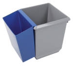 Corbeille à papier synthétique carrée conique 21L gris