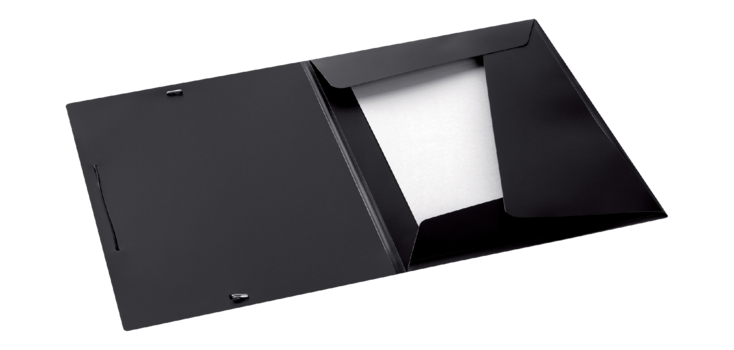 Elasticated folder Djois College File A4 3 flaps PP black