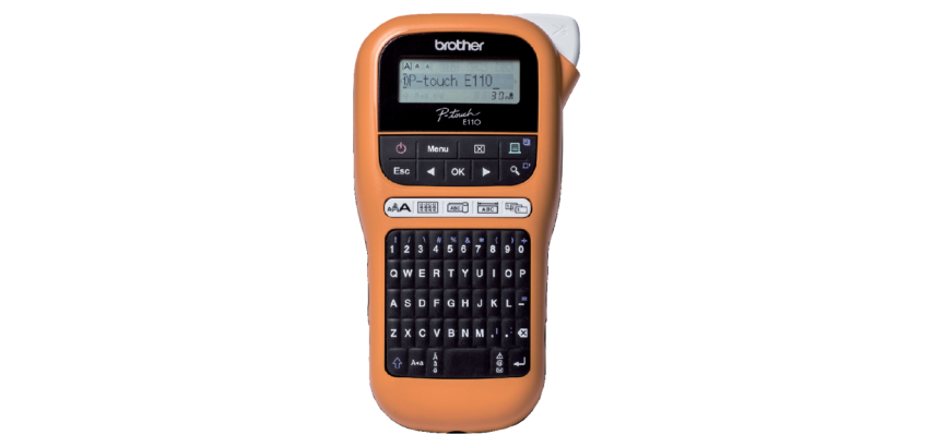 Labelprinter Brother P-touch TZe PT-E110VP draagbaar qwerty 12mm oranje