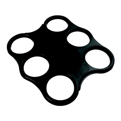 Plateau gobelets Sensations pour 6 gobelets noir