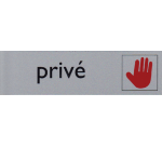 Plaque d'information pictogramme Privé 165x44mm
