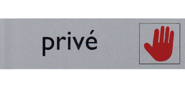 Plaque d'information pictogramme Privé 165x44mm