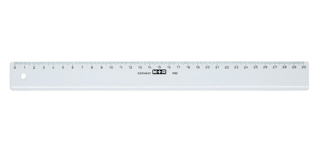 Règle M+R 1130 plastique transparent 300mm