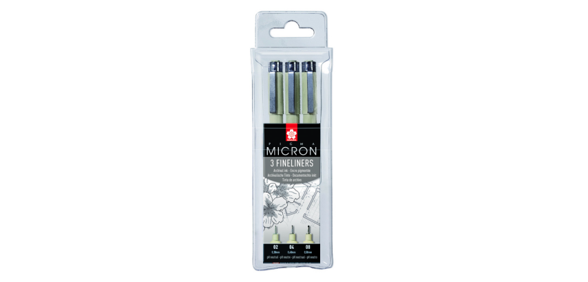 Fineliner Sakura Pigma Micron blister 3 pièces noir