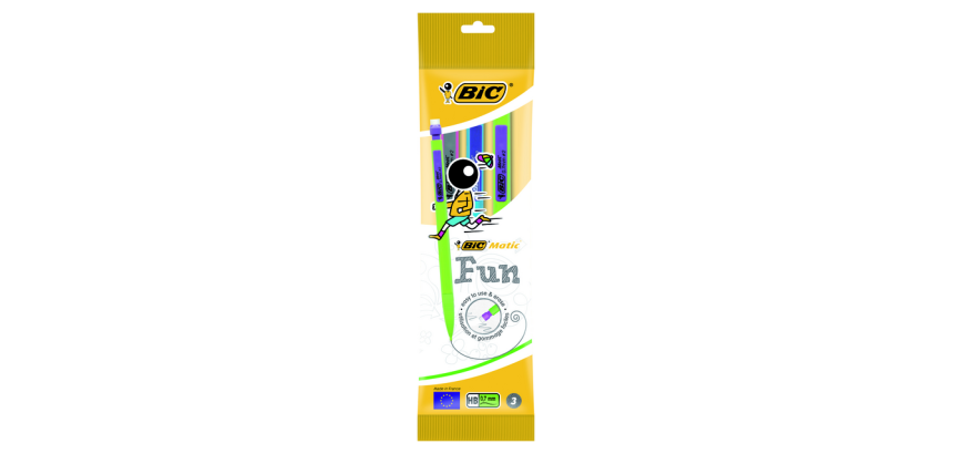 Portemine BIC Matic Fun HB 0,7mm blister 3 pièces