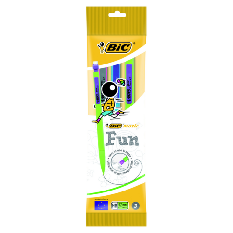 Vulpotlood Bic Matic fun HB  0.7mm blister à 3 stuks