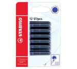 Cartouche d'encre STABILO bleu blister 12 pièces