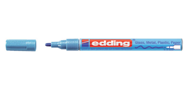 Paintmarker edding 751 op oliebasis 1-2mm metallic blauw