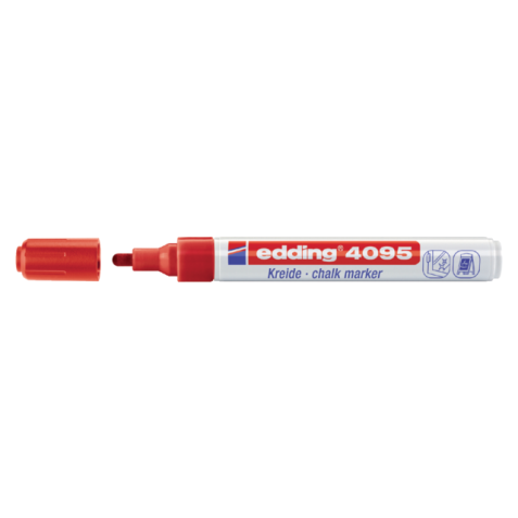 Krijtstift edding 4095 rond 2-3mm rood