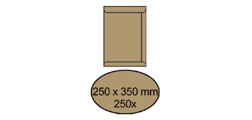 Envelop akte IEZZY 250x350mm zelfklevend 90gr bruin 250 stuks