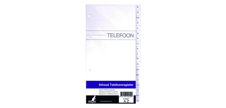Kangaro Telephone Directory Refill 200x100mm A-Z 4 rings
