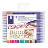 Feutre calligraphe Staedtler pointe duo 2.0 et 3.5mm 12 couleurs