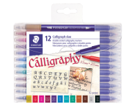 Feutre calligraphe Staedtler pointe duo 2.0 et 3.5mm 12 couleurs