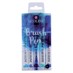 Feutre pinceau Talens Ecoline bleu assorti blister 5 pièces