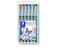 En_rotulador staedtler calibrado micrometrico 308 0,3 mm estuche de 6 unidades colores surtidos