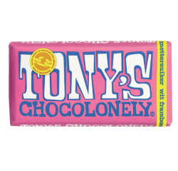 Chocolat Tony's Chocolonely tablette 180g blanc framboise pétillant