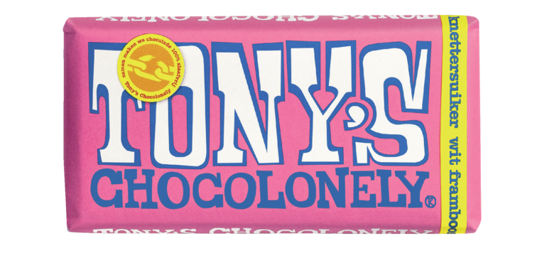 Tony's Chocolonely Chocolate Bar 180g White Raspberry Popping Candy