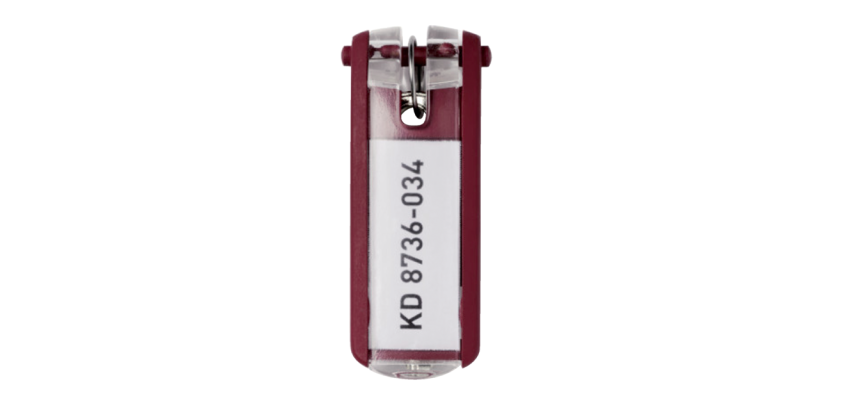 Durable Key Clip keychain, red, pack of 6 pieces