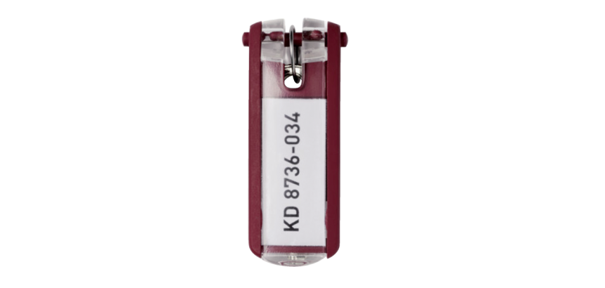 Durable Key Clip keychain, red, pack of 6 pieces