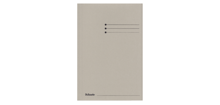 Esselte 3-flap folder folio manila 275g gray