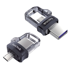 Sandisk clé USB Ultra Dual M3.0  128 Go Micro usb, Usb 3.0 (Usb-A) Noir