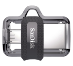 Sandisk USB-Stick Ultra Dual M3.0 128 GB Micro-USB, USB 3.0 (USB-A) Schwarz