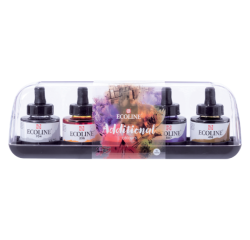 Inkt Talens Ecoline met pipet additional set à 5 ass