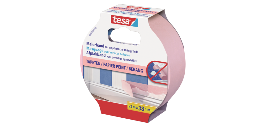 Ruban de masquage tesa® Professional sensitive 25mx38mm rose