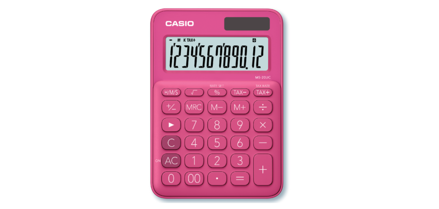 Casio MS-20UC red calculator