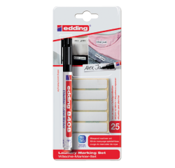 Viltstift edding 8408 wasgoed rond 1mm zwart blister à 1 stuk